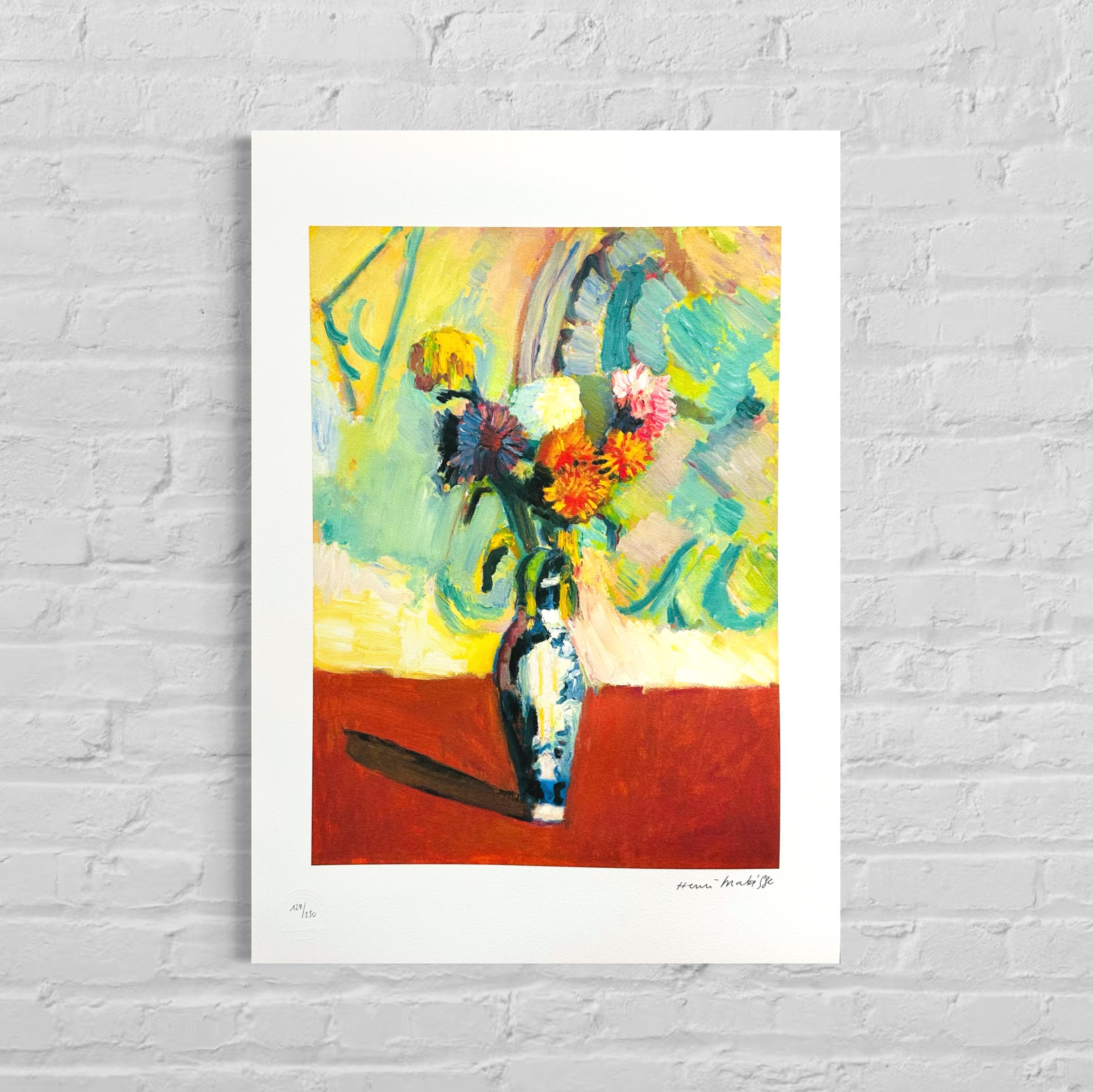 Genummerde editie HENRI MATISSE "Bouquet vase chinois" Gesigneerd - Certificaat - Limited lithografie - Franse kunstenaar - after